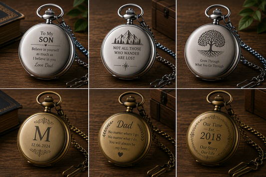 Custom Engraved Pocket Watch with Chain