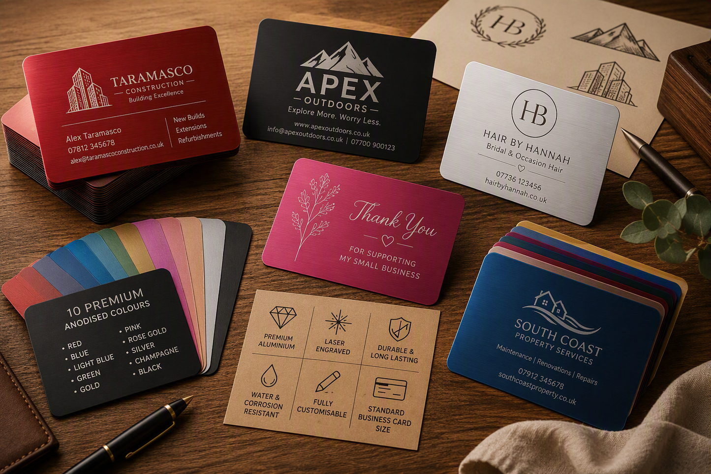 Custom Aluminum Engraved Business Cards