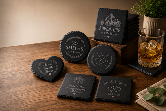Custom Engraved Slate Coasters