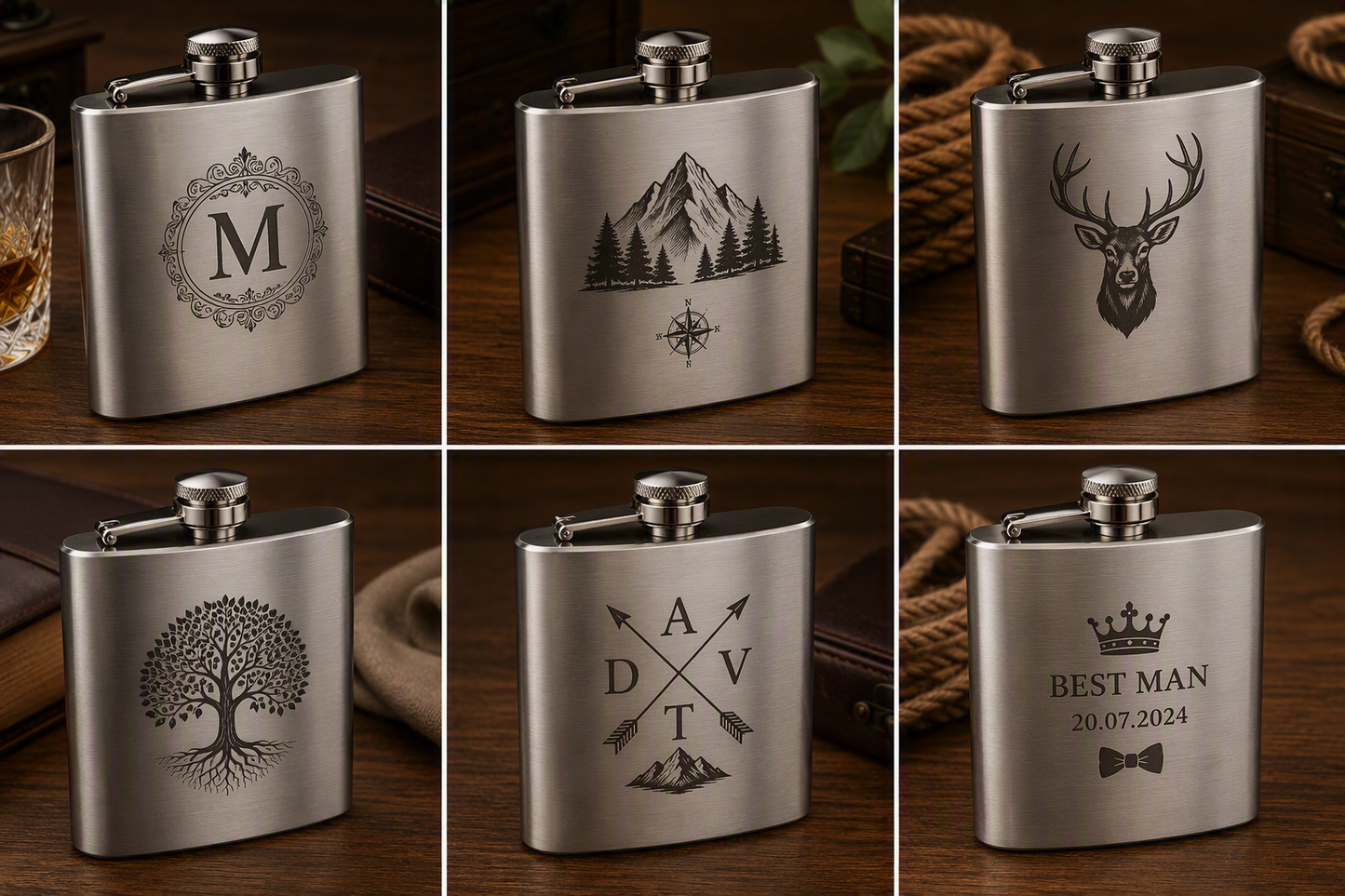 Custom Engraved 150ml Stainless Steel Hipflask